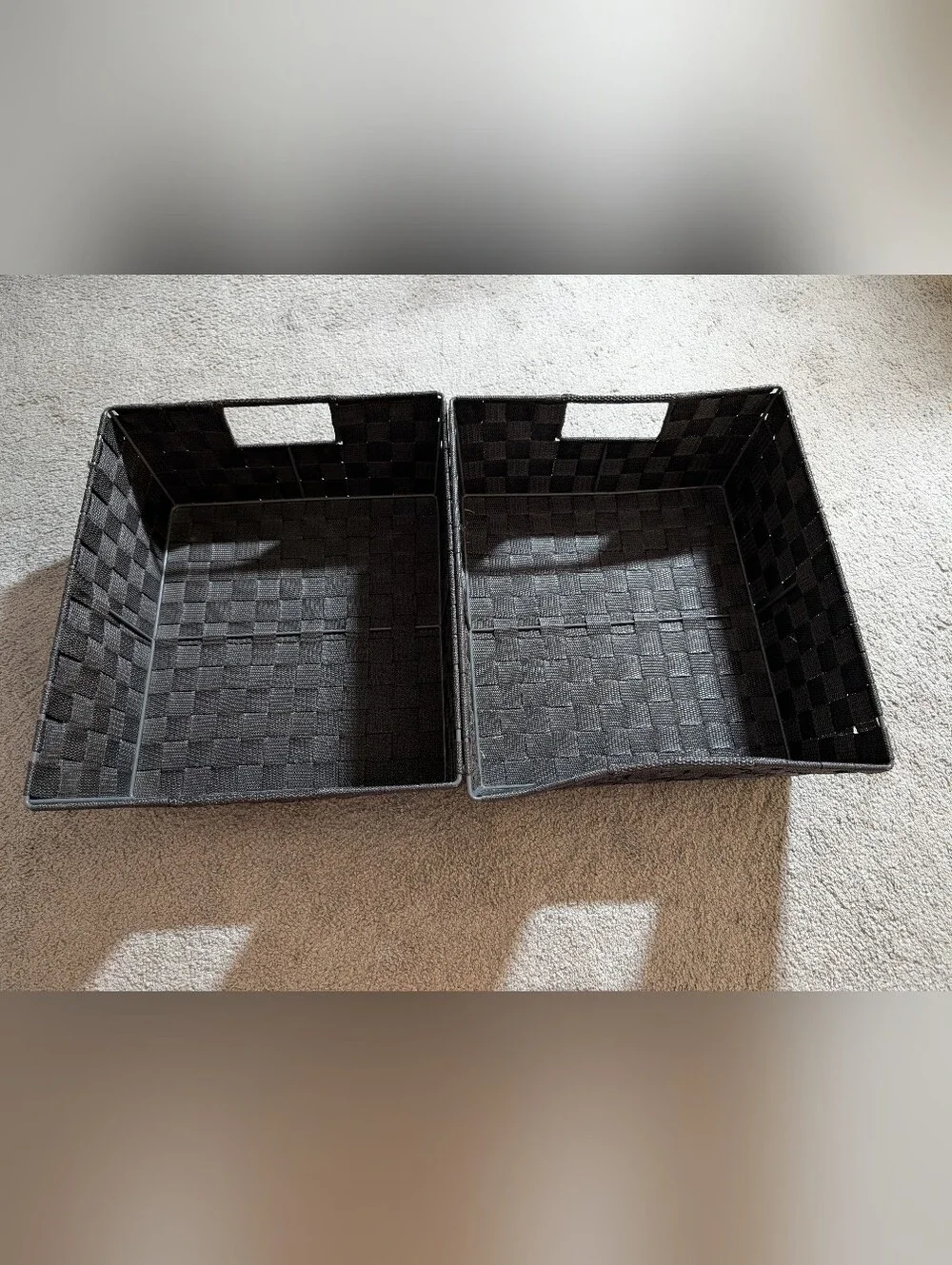 Set of Two Charcoal Storage Baskets